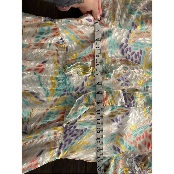 C/MEO Collective Ivory Burnout Velvet Long Sleeve Babydoll Mini Dress Sz S - Picture 12 of 12